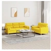 Image de Ensemble de canapés 2 pcs avec coussins jaune clair tissu3201621