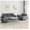 Image de Ensemble de canapés 3 pcs coussins gris foncé tissu3201625