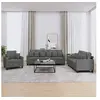 Image de Ensemble de canapés 3 pcs coussins gris foncé tissu