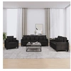 Image de Ensemble de canapés 3 pcs avec coussins noir tissu