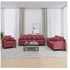 Image de Ensemble de canapés 3 pcs avec coussins rouge bordeaux tissu3201638