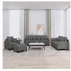 Image de Ensemble de canapés 4 pcs coussins gris foncé tissu