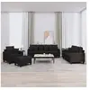 Image de Ensemble de canapés 4 pcs avec coussins noir tissu3201644