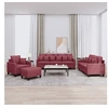 Image de Ensemble de canapés 4 pcs avec coussins rouge bordeaux tissu