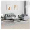 Image de Ensemble de canapés 2 pcs avec coussins Gris clair Tissu
