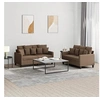 Image de Ensemble de Canapés avec Coussins 2 pcs, Canapés avec Accoudoirs et Dossier, Ensemble de Meubles, Mobilier de Salon, Moderne, Marron Tissu 3201651