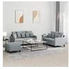 Image de Ensemble de canapés 3 pcs avec coussins Gris clair Tissu3201656