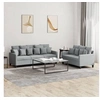 Image de Ensemble de canapés 2 pcs avec coussins Gris clair Tissu