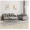 Image de Ensemble de canapés 2 pcs avec coussins Taupe Tissu