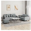 Image de Ensemble de canapés 3 pcs avec coussins Gris clair Tissu3201672