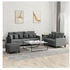 Image de Ensemble de canapés 3 pcs avec coussins Gris foncé Tissu3201673