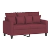 Image de Ensemble de canapés 3 pcs avec coussins Rouge bordeaux Tissu3201678
