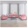 Image de Ensemble de Canapés avec Coussins 3 pcs, Canapés avec Accoudoirs et Dossier, Ensemble de Meubles, Mobilier de Salon, Moderne, Rose Velours 3201683