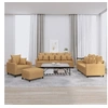 Image de Ensemble de canapés 4 pcs avec coussins Marron Velours
