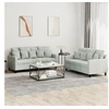 Image de Ensemble de canapés 2 pcs avec coussins Gris clair Velours