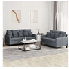 Image de Canape angle fixe 2 places en velours gris 77 x 138 x 80 cm