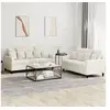 Image de Ensemble de canapés 2 pcs avec coussins Crème Velours3201708
