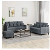Image de Ensemble de canapés 3 pcs avec coussins Gris foncé Velours3201711