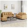 Image de Canape dangle droit fixe maximum stable 2 places en velours marron