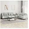 Image de Ensemble de canapés 2 pcs avec coussins Gris clair Velours