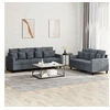 Image de Ensemble de canapés 2 pcs avec coussins Gris foncé Velours3201721