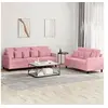 Image de Ensemble de Canapés avec Coussins 2 pcs, Canapés avec Accoudoirs et Dossier, Ensemble de Meubles, Mobilier de Salon, Moderne, Rose Velours 3201723