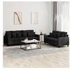 Image de Ensemble de canapés 2 pcs avec coussins Noir Velours3201725