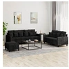 Image de Ensemble de canapés 3 pcs avec coussins Noir Velours3201735