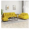 Image de Ensemble de canapés 3 pcs avec coussins Jaune Velours3201736