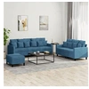 Image de Ensemble de canapés 3 pcs avec coussins Bleu Velours3201739