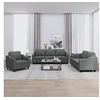 Image de Ensemble de canapés 3 pcs avec coussins Gris foncé Tissu