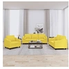 Image de Ensemble de canapés 3 pcs avec coussins jaune clair tissu3201791