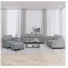 Image de Ensemble de canapés 4 pcs coussins gris clair tissu3201794