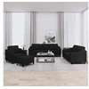 Image de Ensemble de canapés 4 pcs avec coussins noir tissu