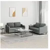 Image de Ensemble de canapés 2 pcs avec coussins Gris foncé Tissu
