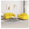 Image de Ensemble de canapés 2 pcs avec coussins Jaune clair Tissu