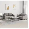 Image de Ensemble de canapés 2 pcs avec coussins Taupe Tissu