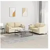Image de Ensemble de canapés 2 pcs avec coussins crème tissu3201820
