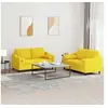 Image de Ensemble de canapés 2 pcs avec coussins jaune clair tissu