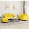 Image de Ensemble de canapés 3 pcs avec coussins jaune clair tissu3201831
