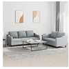 Image de Ensemble de canapés 2 pcs avec coussins Gris clair Tissu