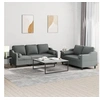 Image de Ensemble de canapés 2 pcs coussins gris foncé tissu