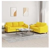 Image de Ensemble de canapés 2 pcs avec coussins jaune clair tissu3201855