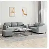Image de Ensemble de canapés 3 pcs coussins gris clair tissu3201858