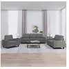 Image de Ensemble de canapés 3 pcs gris foncé tissu
