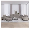 Image de Canape droit 3 places en tissu marron 94 x 214 x 80 cm