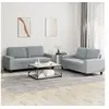Image de Ensemble de canapés 2 pcs gris clair tissu