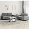 Image de Ensemble de canapés 2 pcs gris foncé tissu