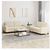 Image de Ensemble de canapés 2 pcs crème tissu