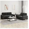 Image de Ensemble de canapés 2 pcs noir tissu